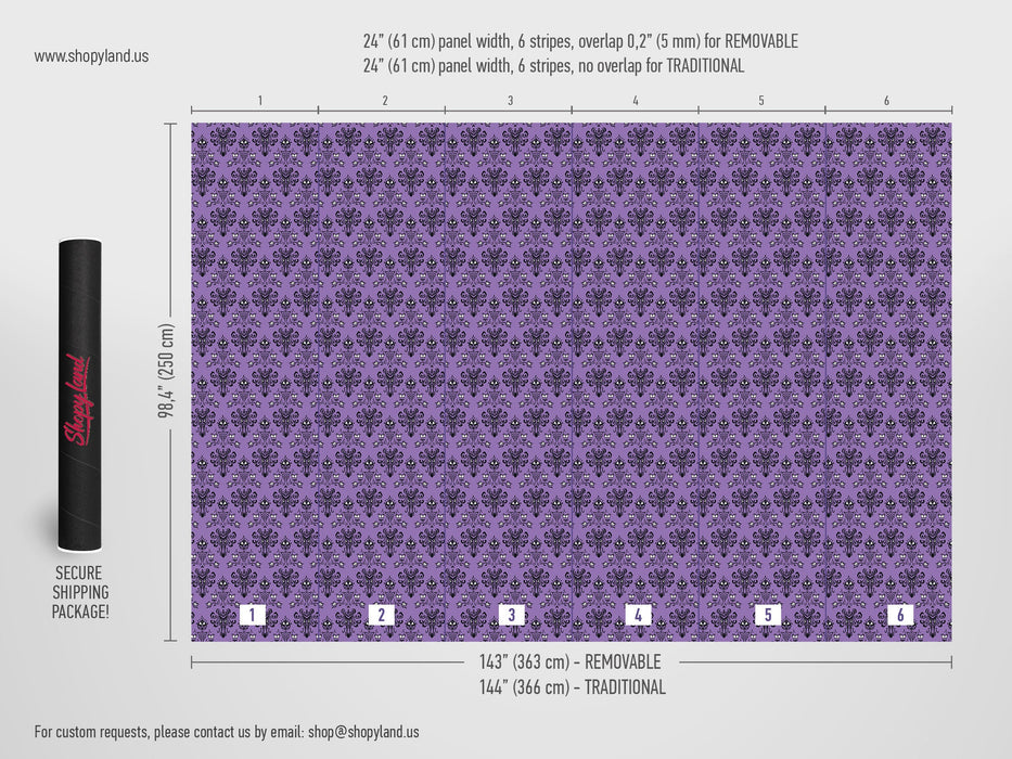 Removable Wall Cover Victorian Style, Vintage Wall Mural, Retro design Peel and Stick Wallpaper, Victorian Pattern, W136/2