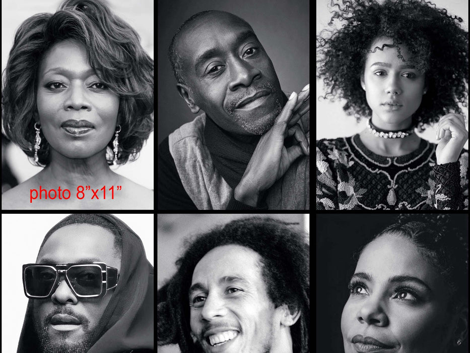 Wall Mural Black Celebrities Collage, Aesthetic Removable Wallpaper, Celebrities Wallcovering, Portrait photography, 223