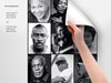Wall Mural Black Celebrities Collage, Aesthetic Removable Wallpaper, Celebrities Wallcovering, Portrait photography, 223