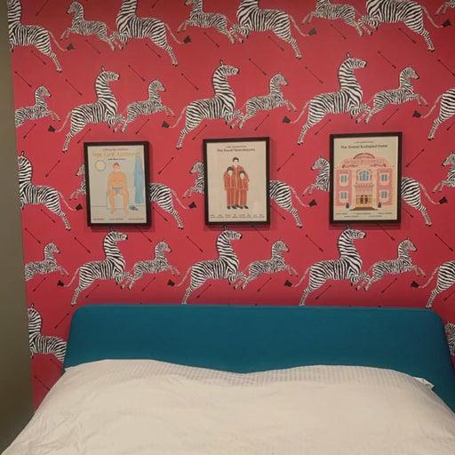 Zebra Removable Wallpaper, Vintage Peel and Stick Wallpaper, Zebras Pattern, Classic Jumping Zebras Wallpaper, W138