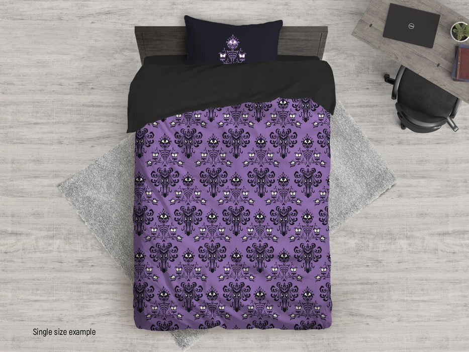 Haunted Mansion Bedding Set, Timeless Victorian Duvet Cover Set, Classic Vintage Design, Retro Chic Comforter Set, B205